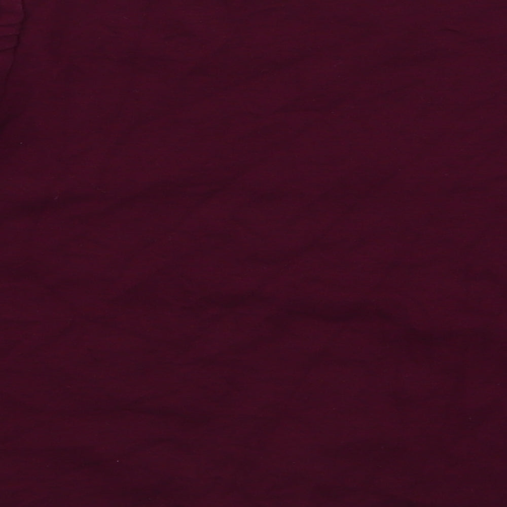 New Look Womens Purple 100% Cotton Cropped Blouse Size 10 Round Neck