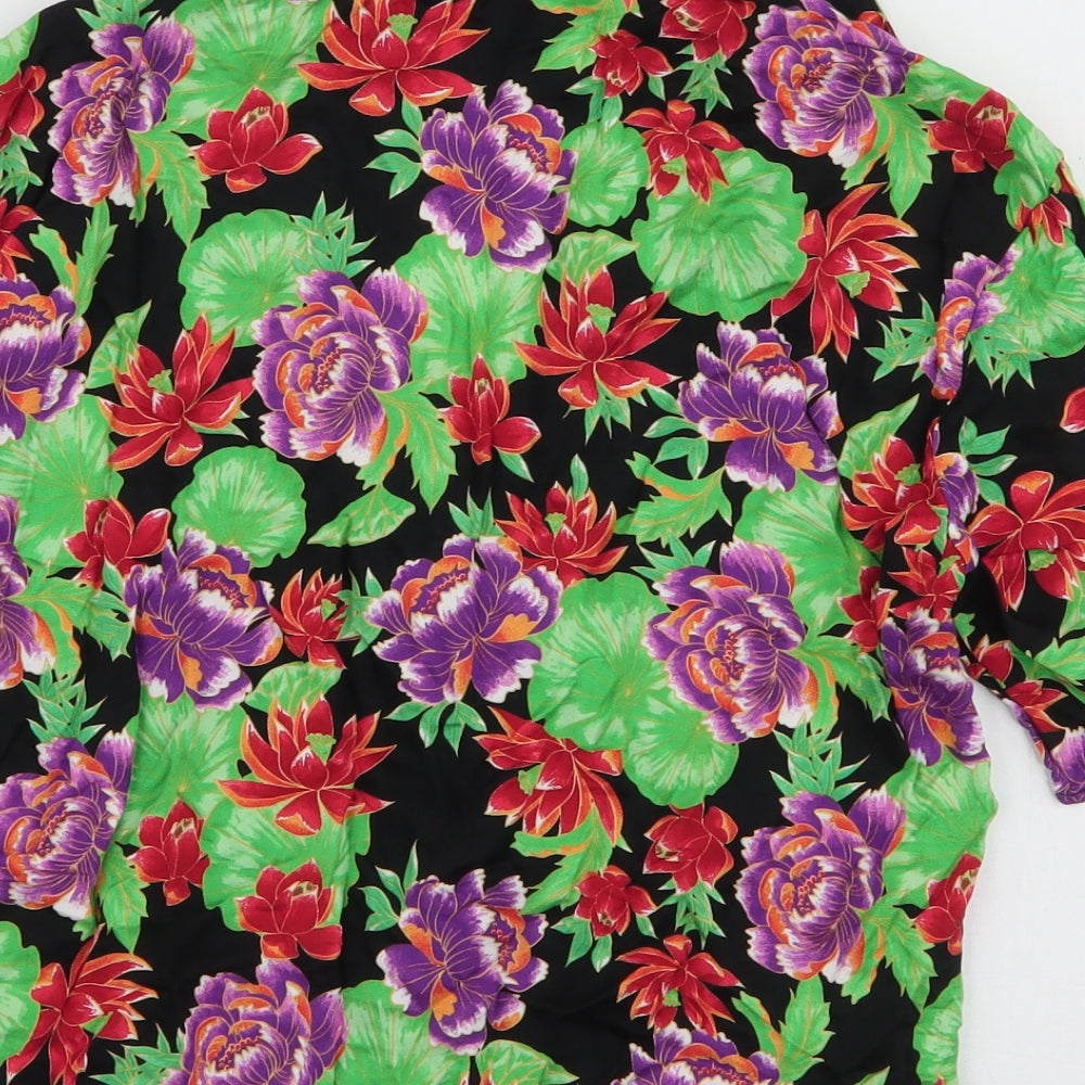 Zara Womens Multicoloured Floral Viscose Basic Blouse Size XS Collared