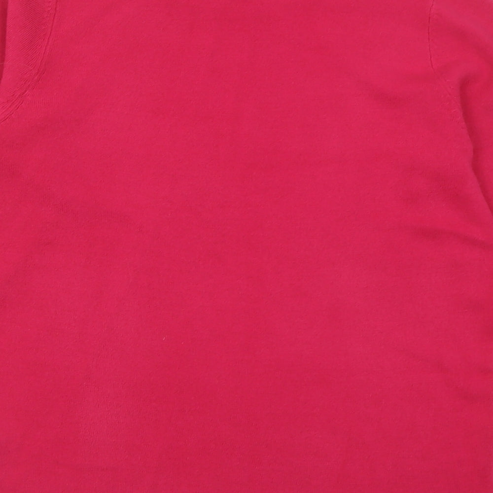 Bonmarché Womens Pink Crew Neck Acrylic Pullover Jumper Size 10