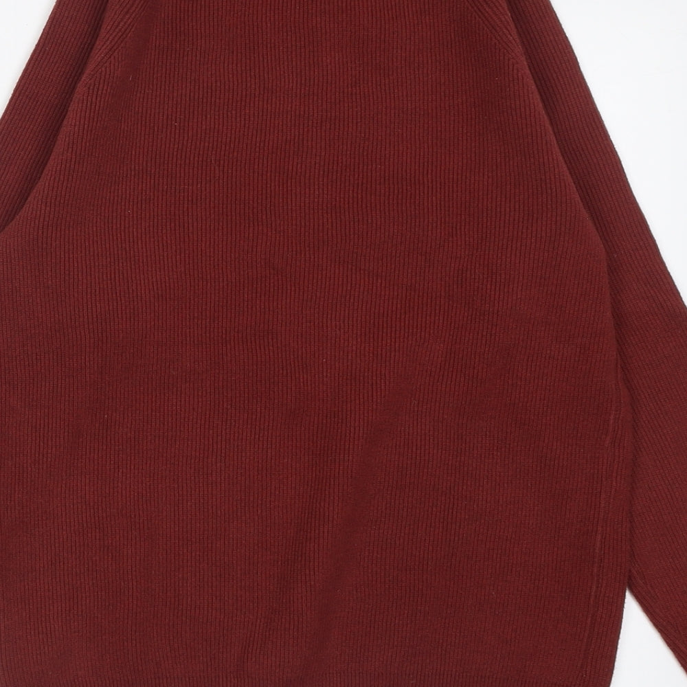 Marks & Spencer Mens Brown Crew Neck Cotton Pullover Jumper Size S