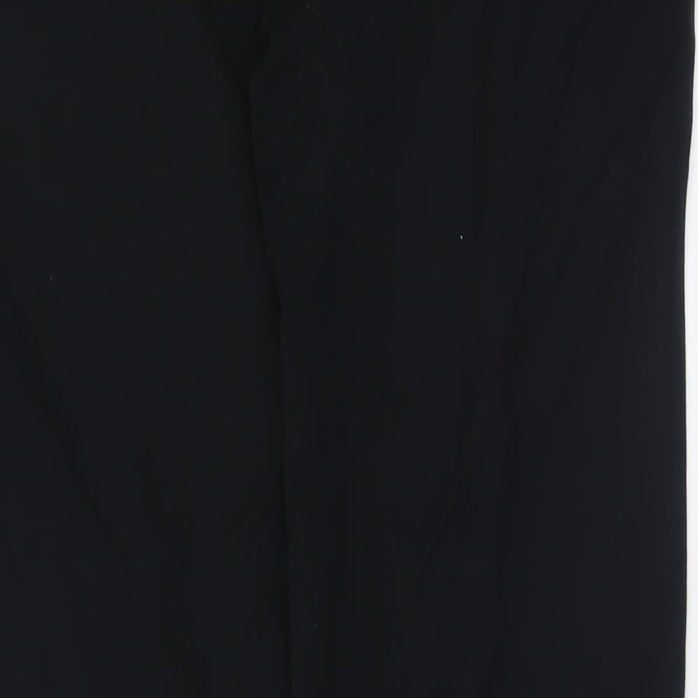 Marks and Spencer Womens Black Viscose Trousers Size 12 L30 in Regular Hook & Eye