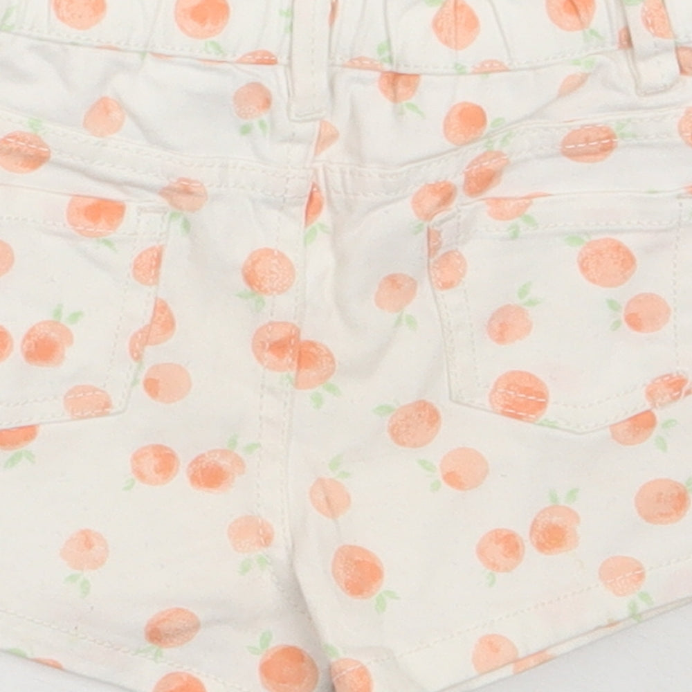 Primark Girls White Cotton Cropped Jeans Size 12-18 Months Snap