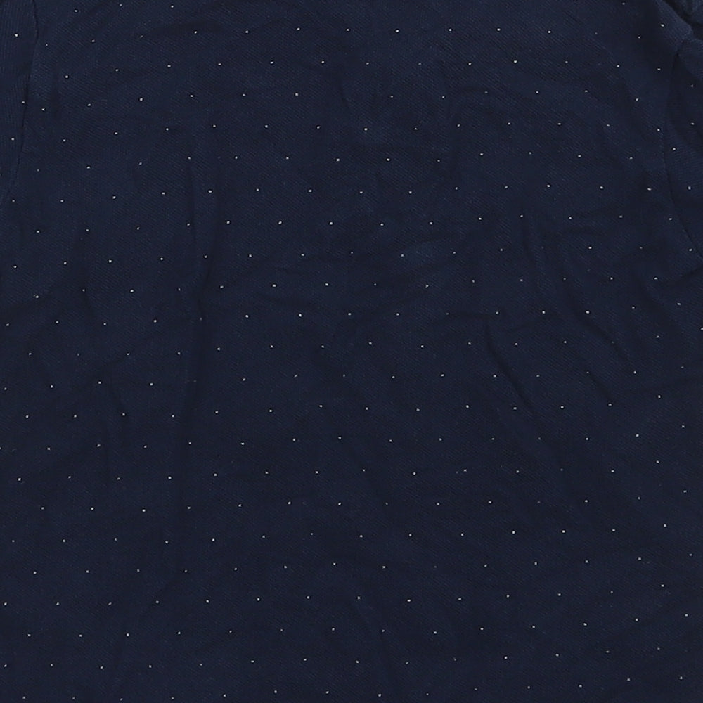 Mango Boys Blue Spotted Cotton Basic Polo Size 6 Years Collared Button
