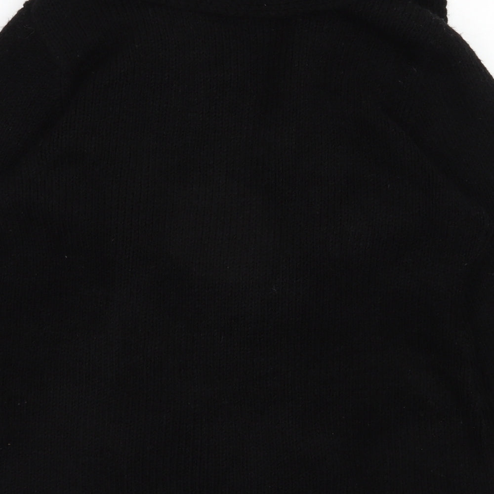 Roman Womens Black Scoop Neck Striped Acrylic Pullover Jumper Size S