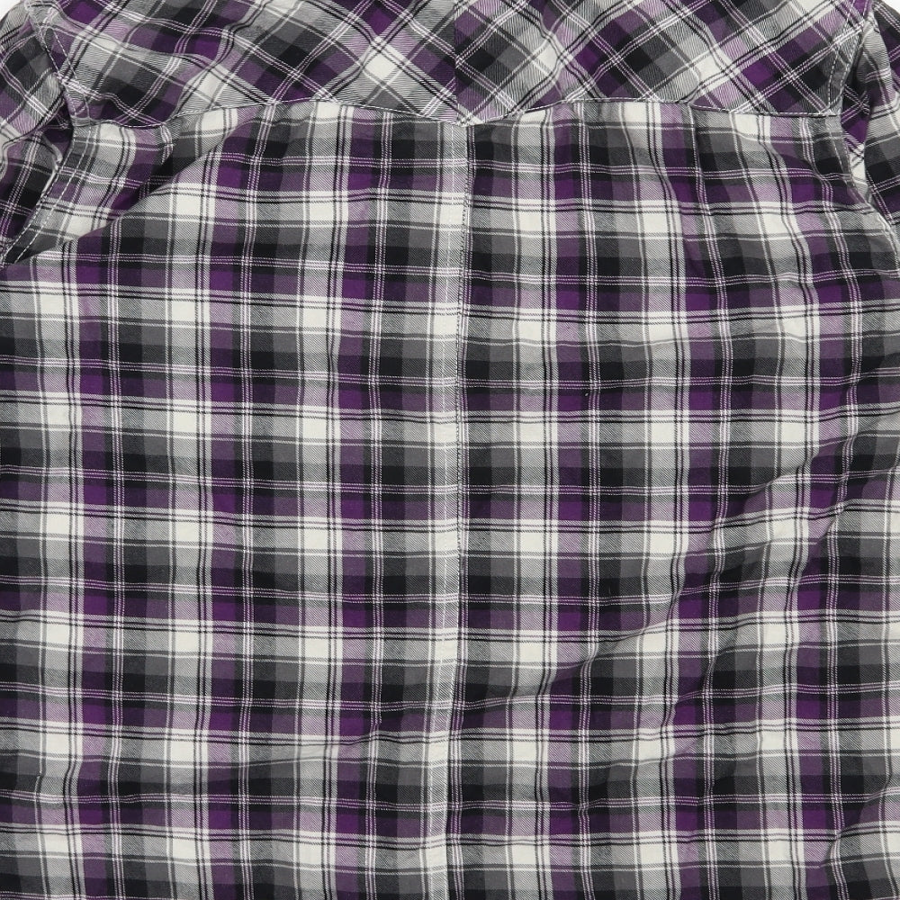 UNION MADE Mens Grey Plaid Cotton Button-Up Size L Collared Button