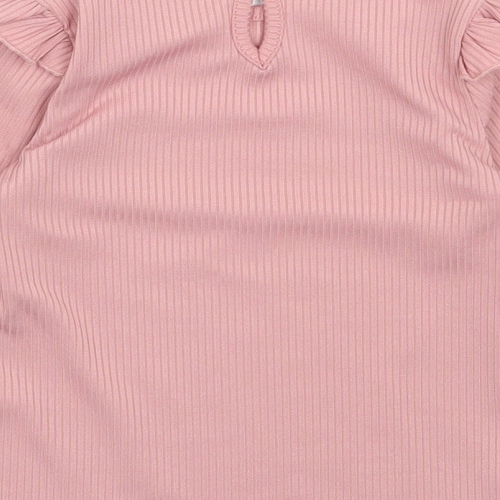Primark Girls Pink Polyester Pullover Casual Size 9-12 Months Round Neck Pullover