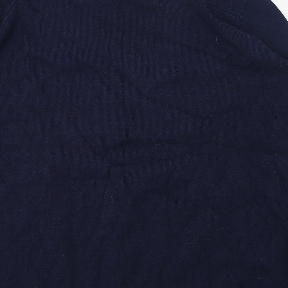 Marks & Spencer Womens Blue Mock Neck Viscose Pullover Jumper Size 14