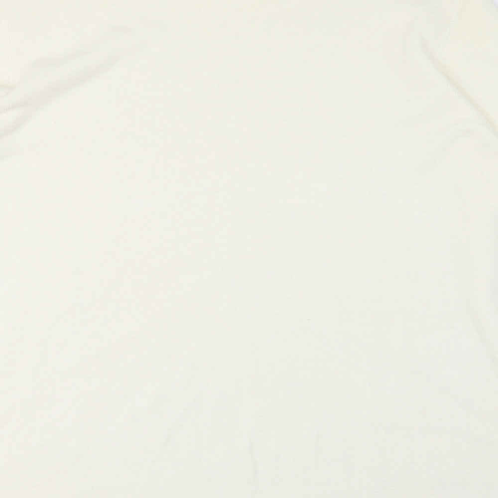BM Womens Ivory Round Neck Acrylic Pullover Jumper Size L