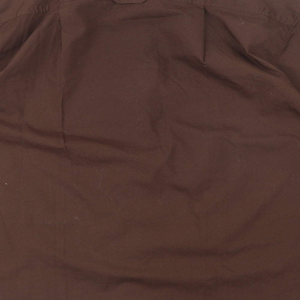 COLLUSION Womens Brown Polyester Basic Button-Up Size 4 Collared
