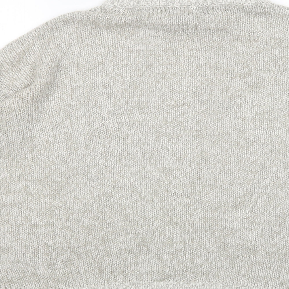 New Look Womens Grey High Neck Acrylic Pullover Jumper Size M