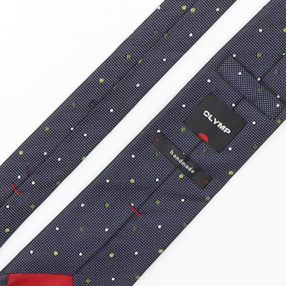 Olymp Mens Multicoloured Polka Dot Silk Pointed Tie One Size