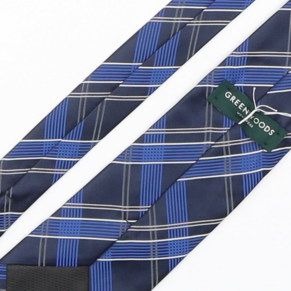 Greenwoods Mens Multicoloured Plaids & Checks Polyester Pointed Tie One Size