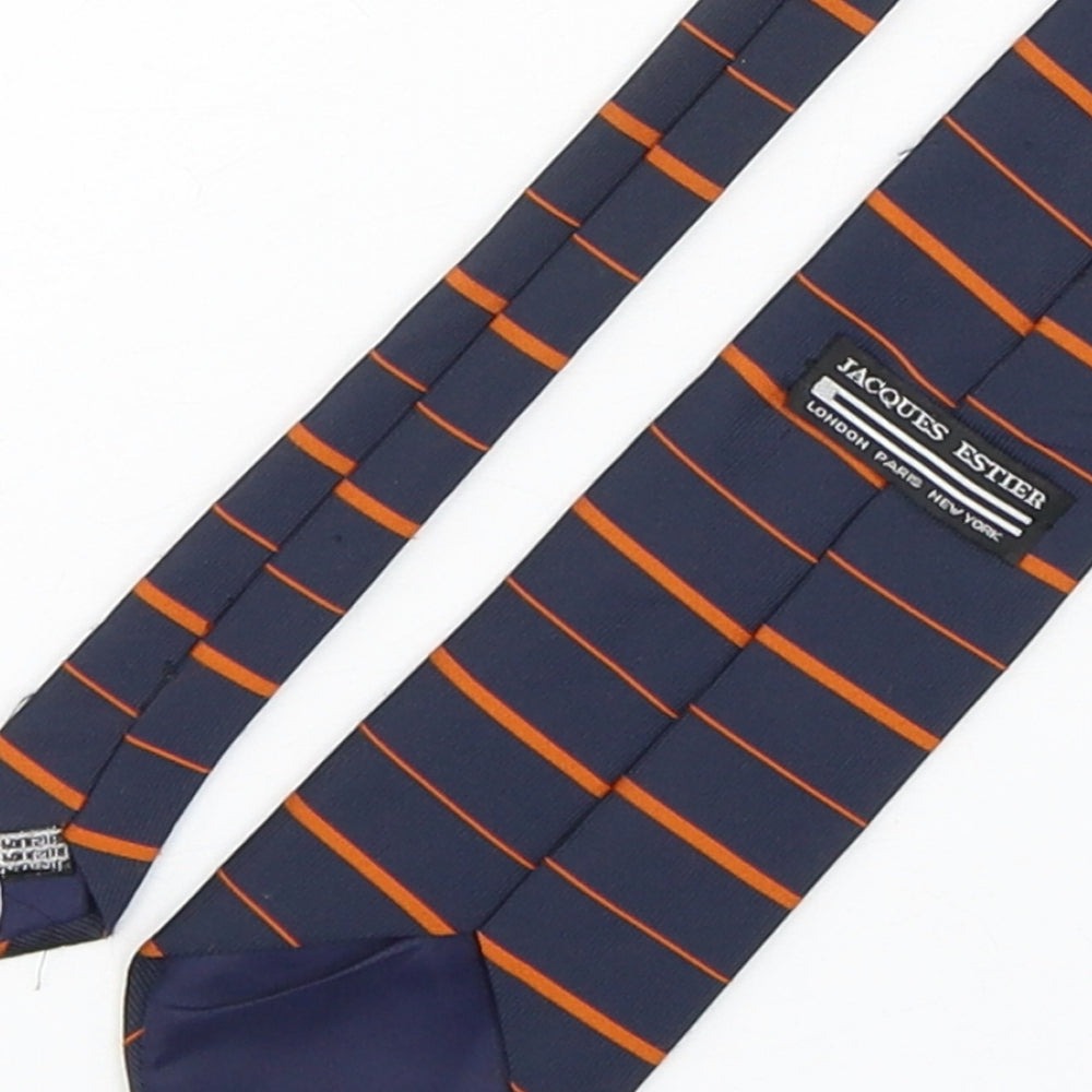 Jacques Estier Mens Multicoloured Striped Polyester Pointed Tie One Size