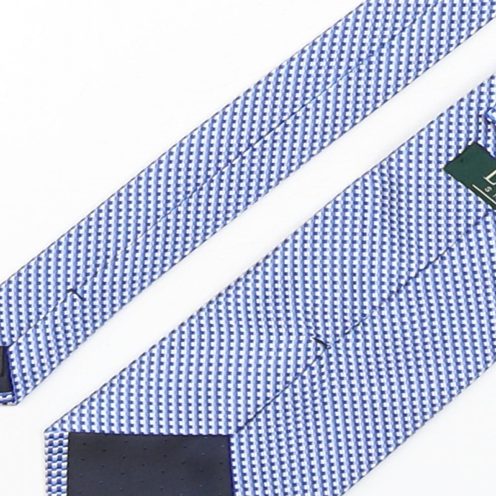 Loding Mens Blue Plaids & Checks Silk Pointed Tie One Size