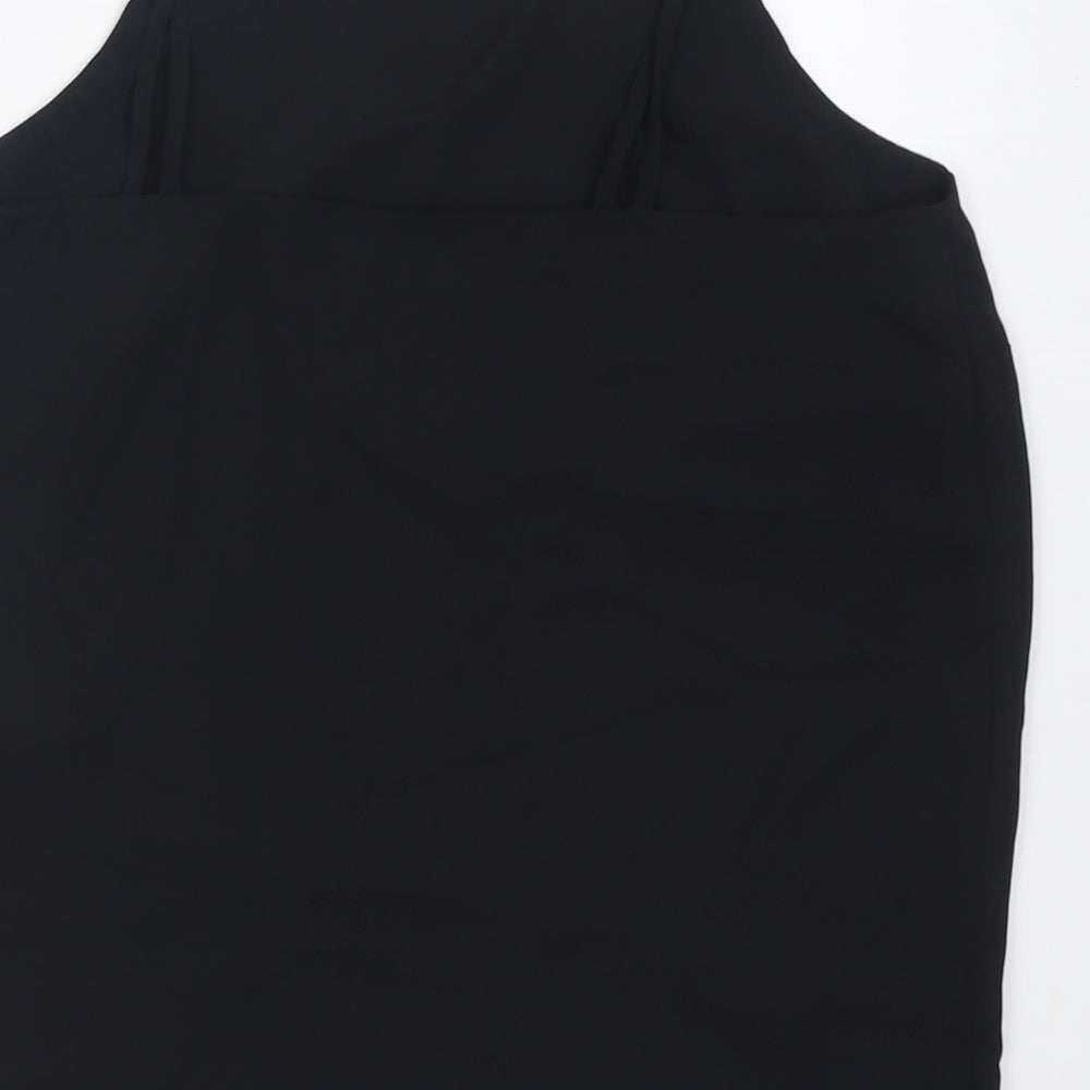 Marks & Spencer Womens Black Polyester Basic Tank Size 10 Scoop Neck