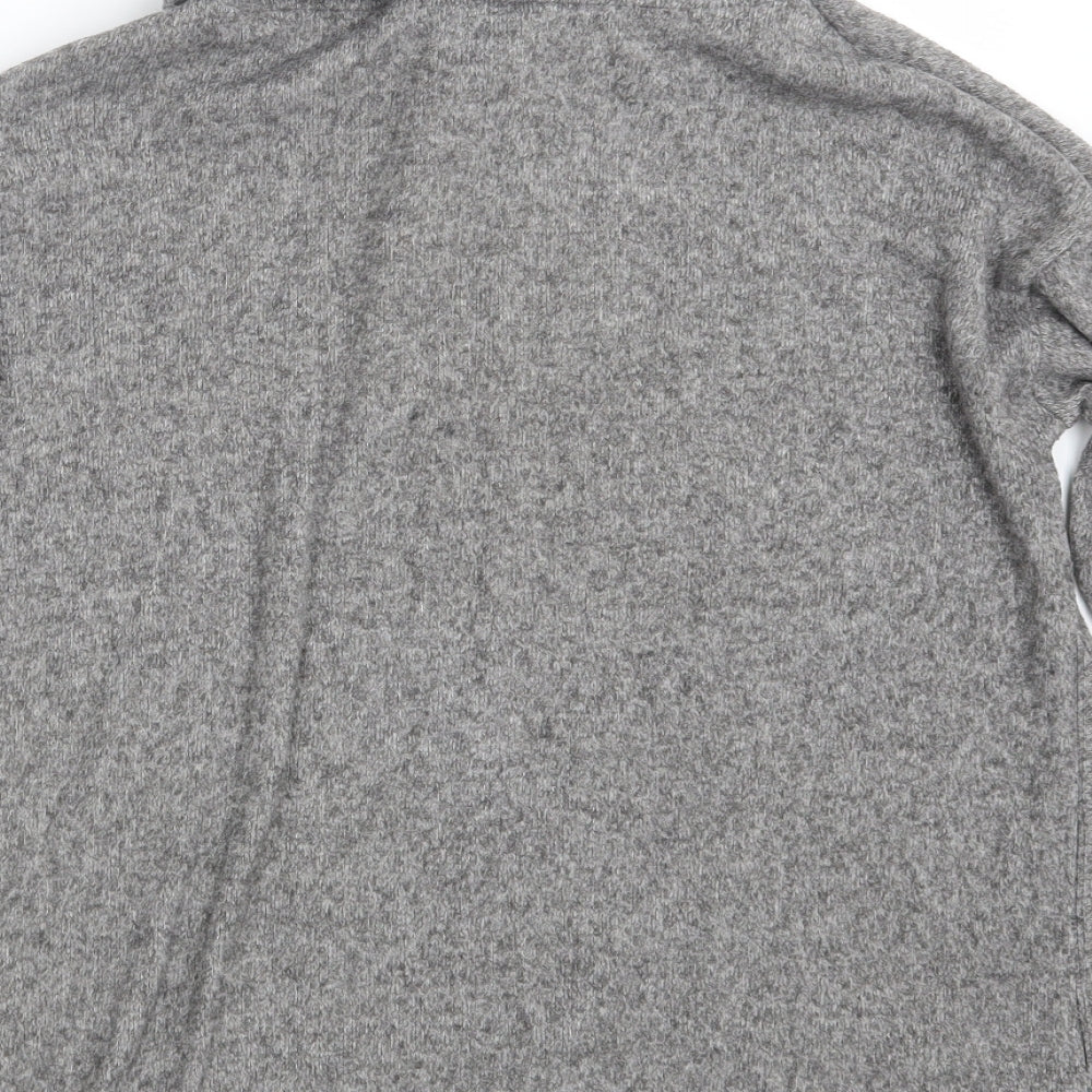 F&F Womens Grey High Neck Polyester Pullover Jumper Size 6