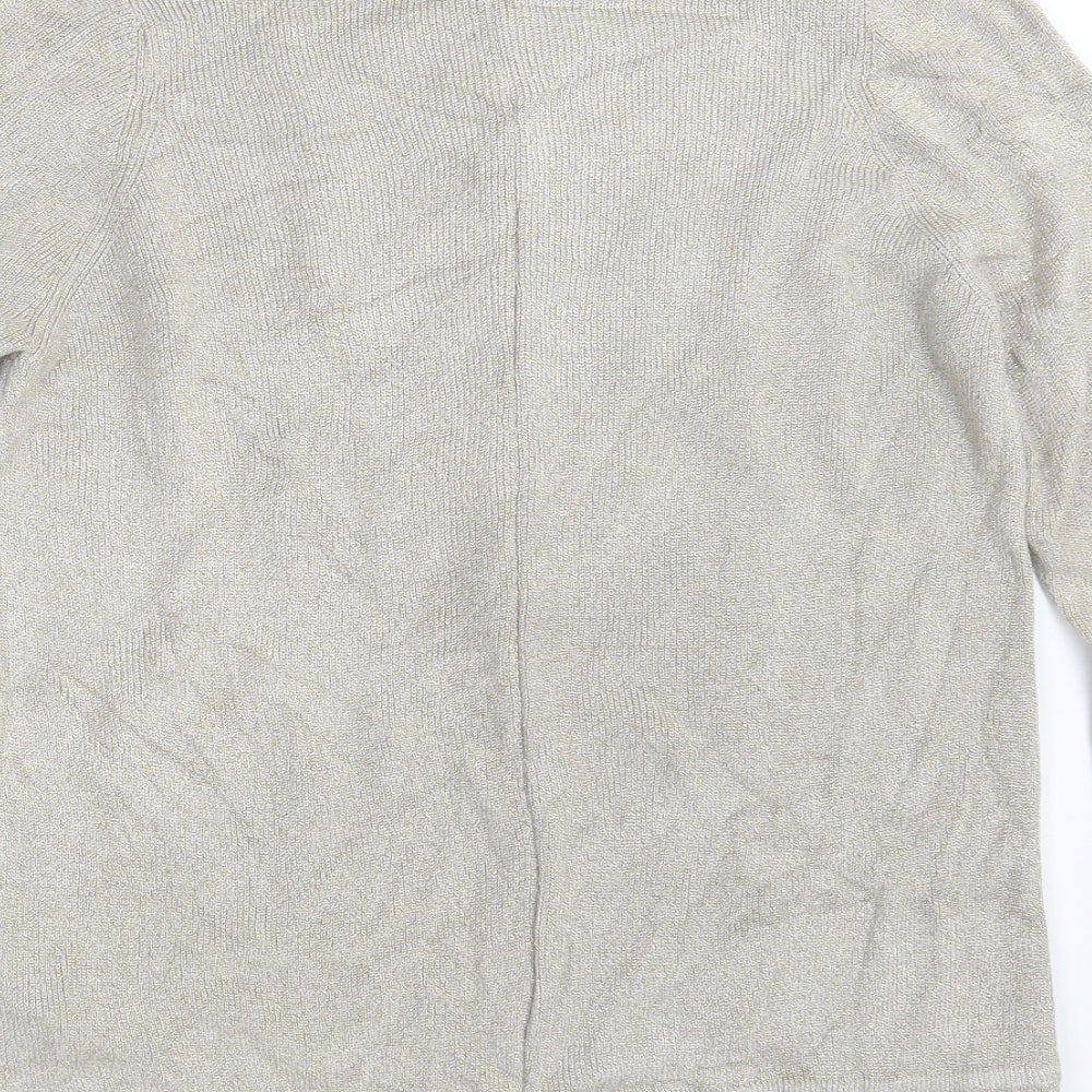 Marks & Spencer Womens Beige Round Neck Acrylic Pullover Jumper Size 12