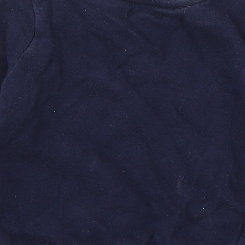 Baby Girls Blue Cotton Pullover Casual Size 9-12 Months Round Neck Pullover