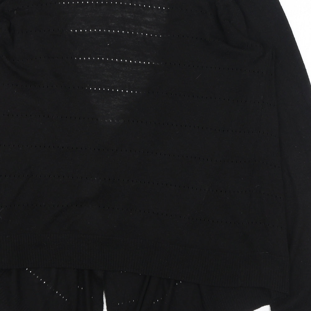 TU Womens Black Round Neck Polyester Cardigan Jumper Size 10