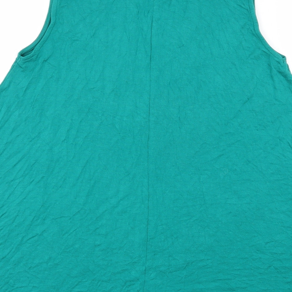 Atmosphere Womens Green Viscose Jersey Tank Size 8 Round Neck