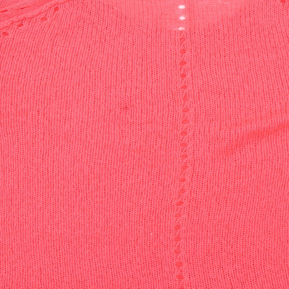 George Womens Red Scoop Neck Acrylic Pullover Jumper Size 16