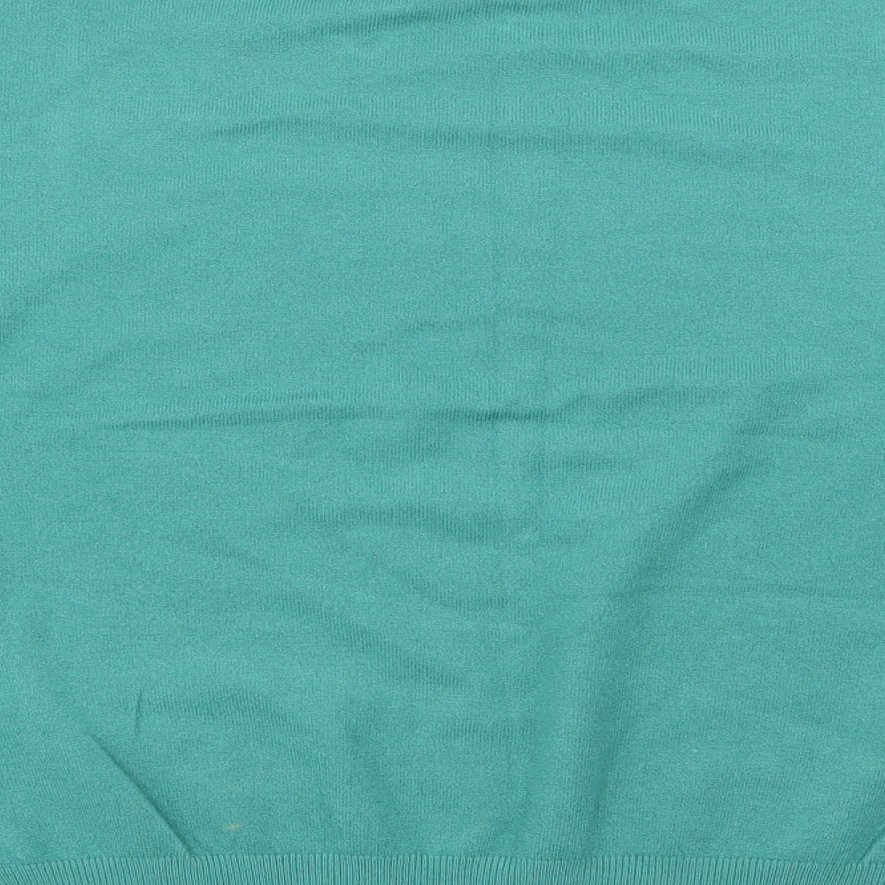 beauty Women Womens Green Crew Neck Viscose Pullover Jumper Size L