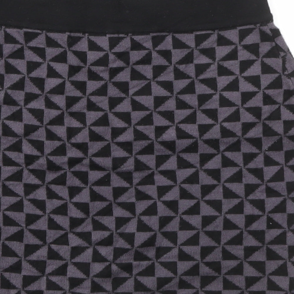Amisu Womens Purple Geometric Viscose Mini Skirt Size XS Regular