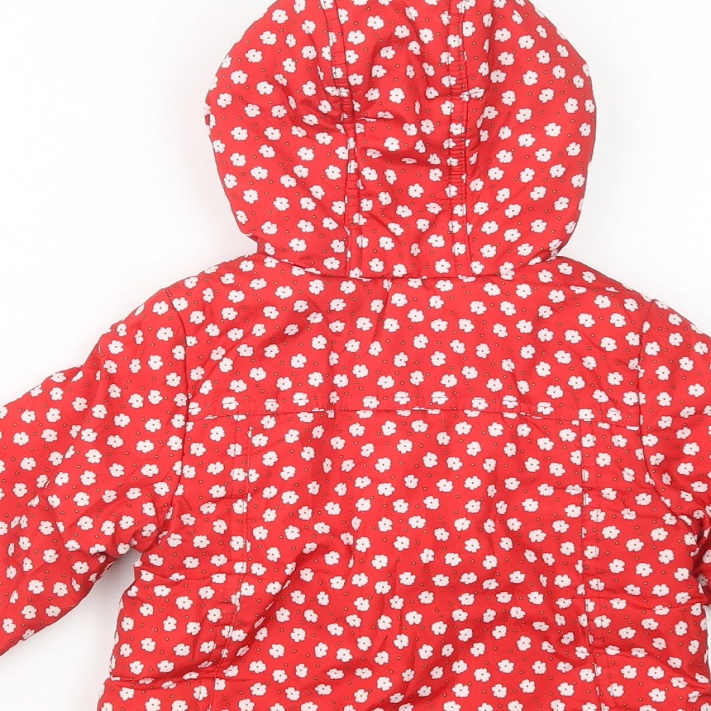 Mothercare Baby Red Floral Puffer Jacket Jacket Size 12-18 Months Zip
