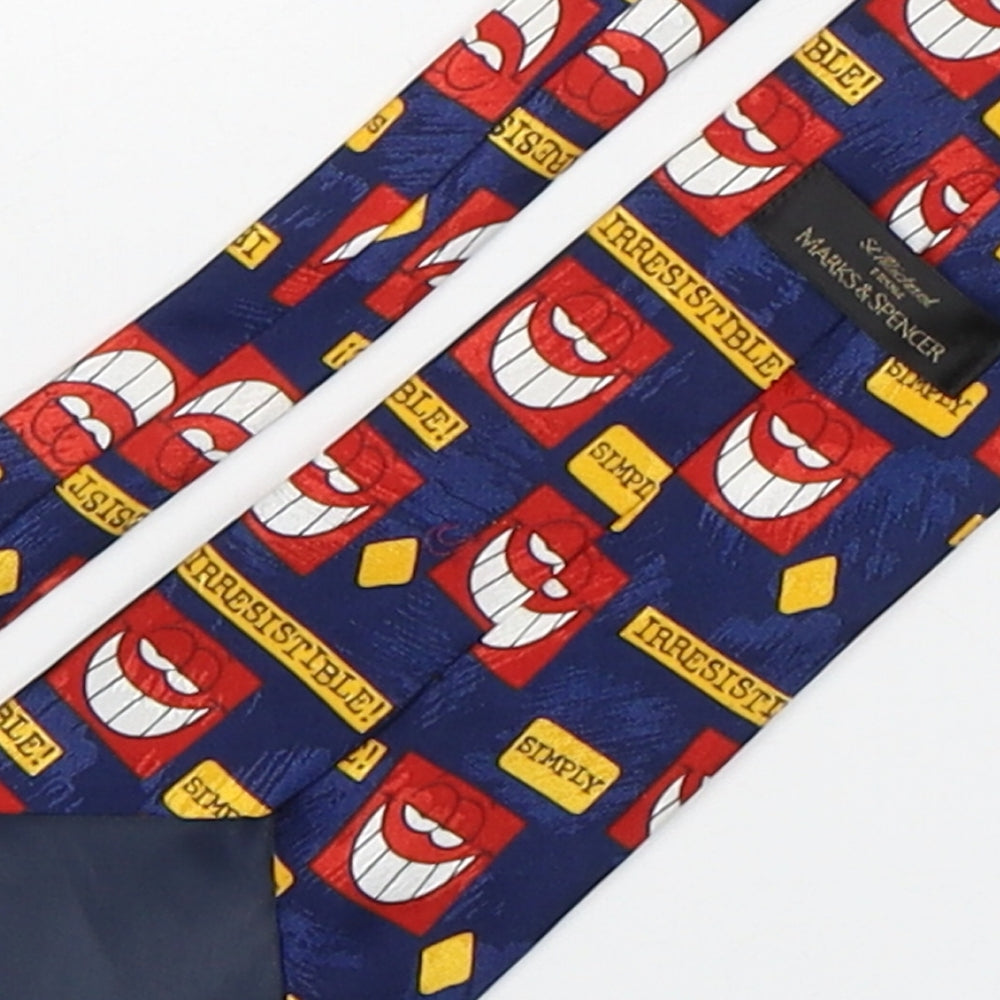 Marks & Spencer Mens Multicoloured Geometric Polyester Pointed Tie One Size