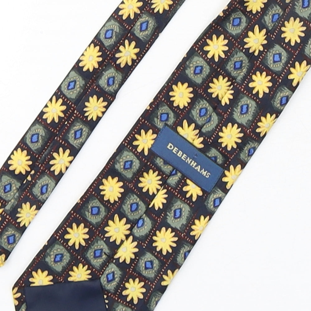 Denenhams Mens Multicoloured Floral Polyester Pointed Tie One Size