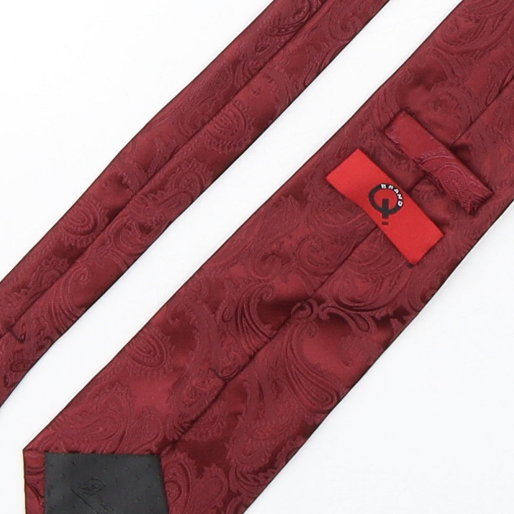 Q Brand Mens Red Paisley Microfibre Pointed Tie One Size