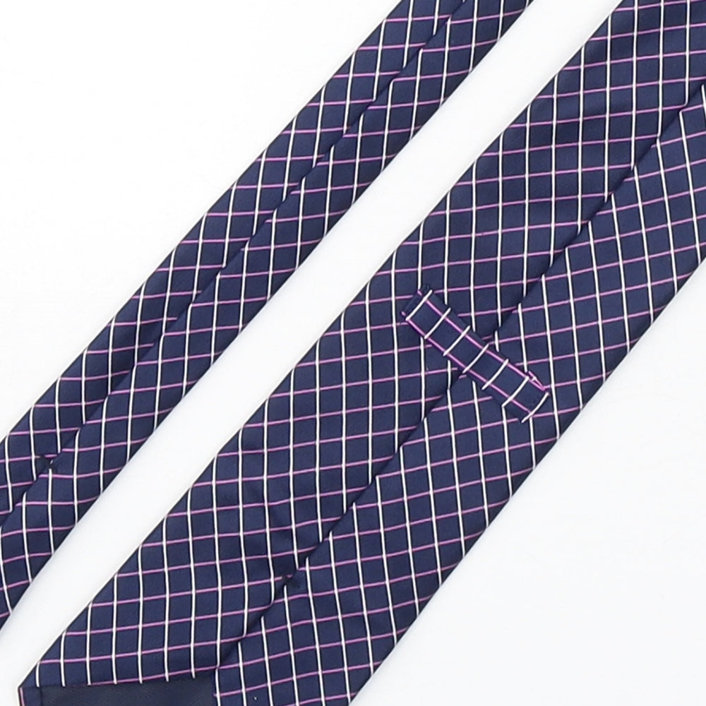 Marks & Spencer Mens Purple Plaids & Checks Silk Pointed Tie One Size
