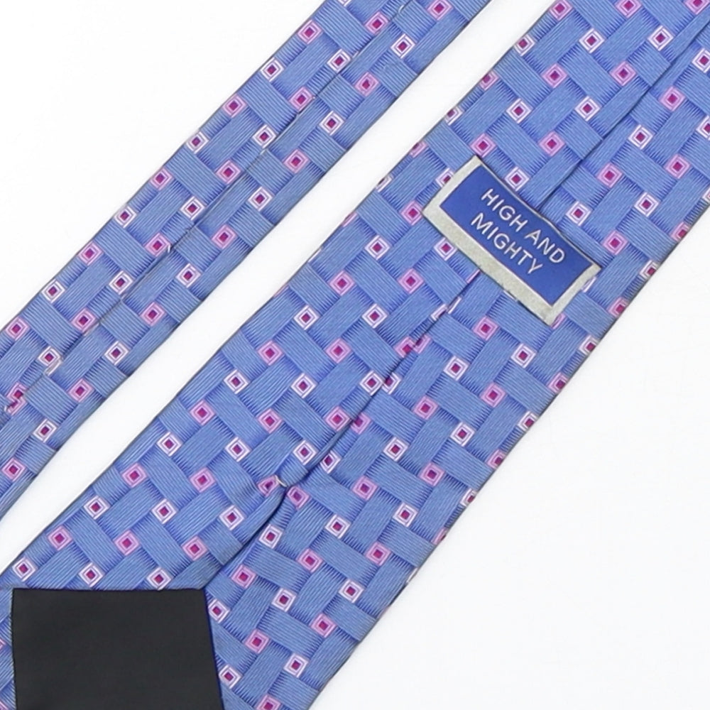 High and Mighty Mens Multicoloured Geometric Silk Pointed Tie One Size
