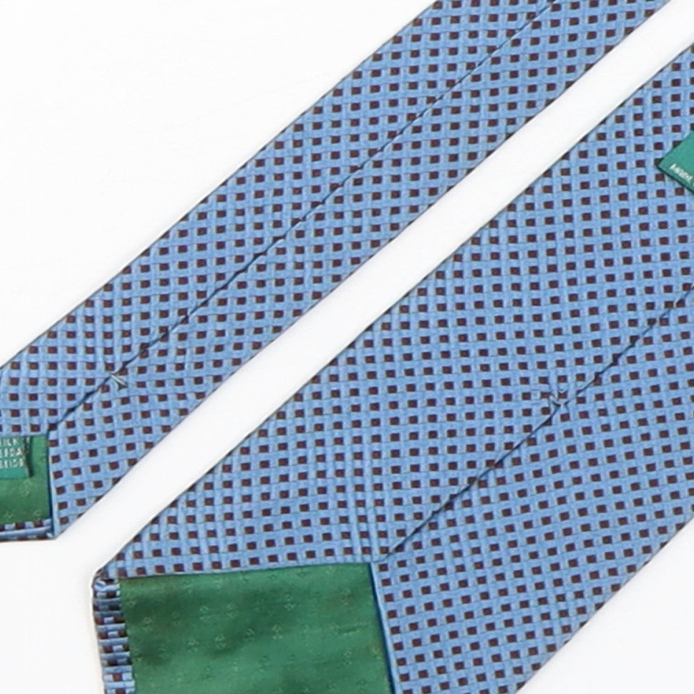 Zadi Mens Multicoloured Plaids & Checks Silk Pointed Tie One Size