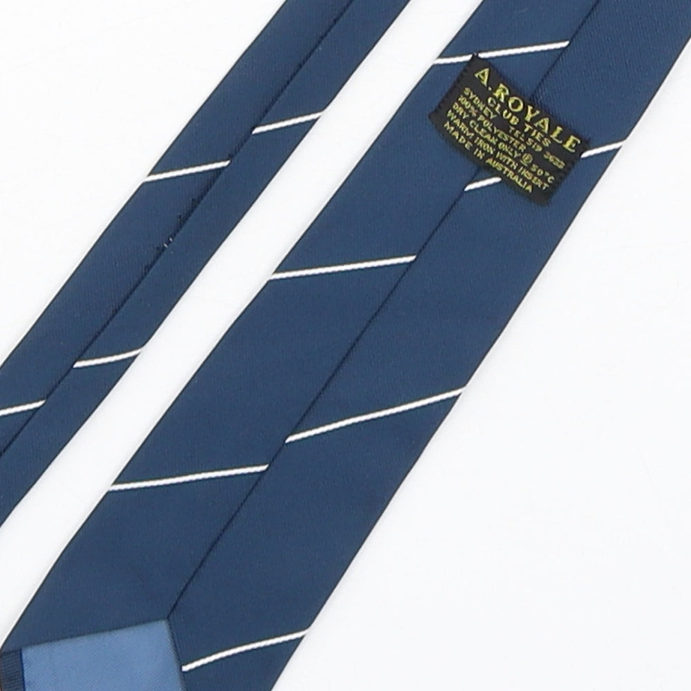 a. Royale Mens Green Striped Polyester Pointed Tie One Size - Australia