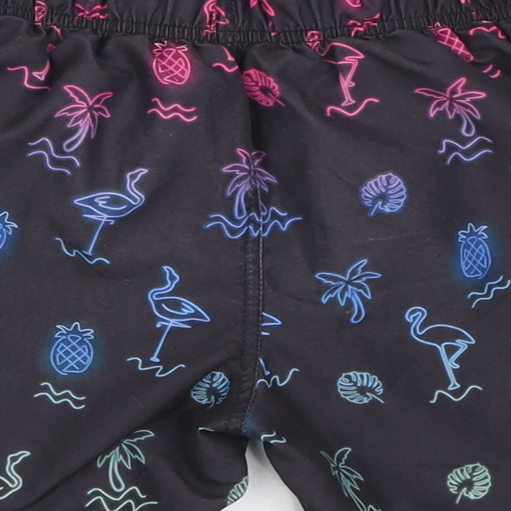 Primark Boys Black Geometric Polyester Sweat Shorts Size 8-9 Years Regular