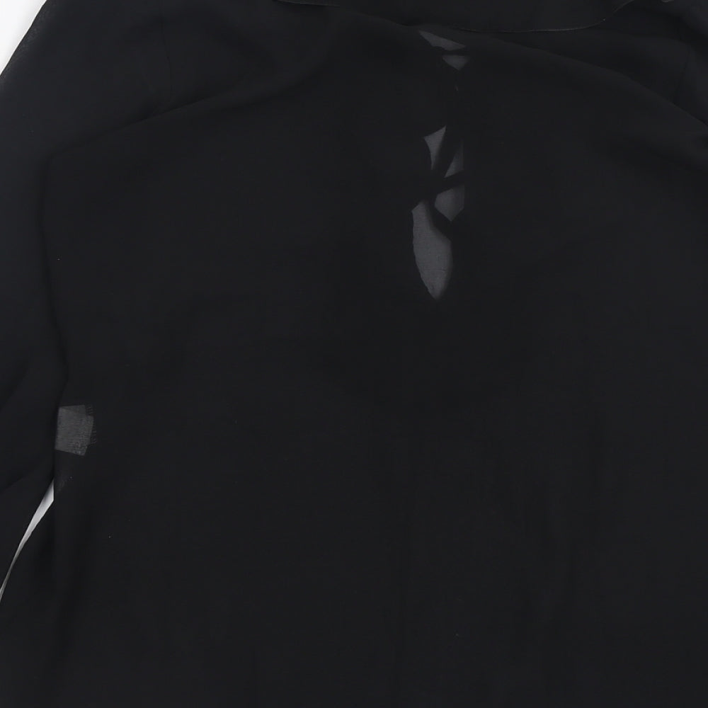 TFNC Womens Black Polyester Basic Blouse Size S Boat Neck
