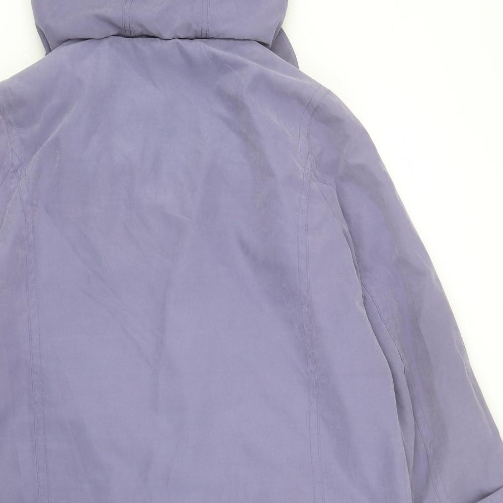 Isle Womens Purple Anorak Coat Size 12 Zip