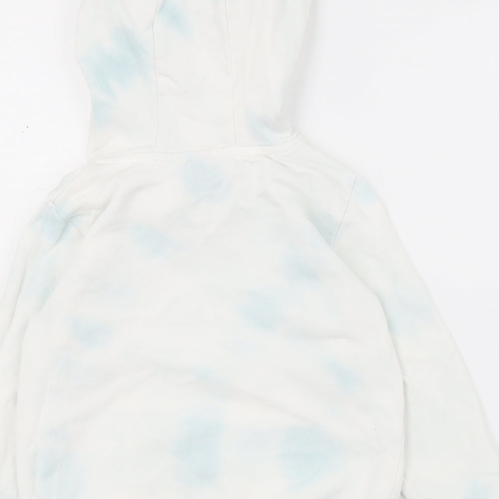 TU Girls White Cotton Pullover Hoodie Size 3 Years - Tie-dye