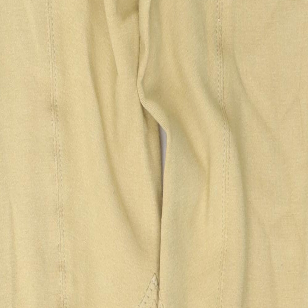 Goldstar Womens Yellow Cotton Trousers Size 14 L30 in Regular Button