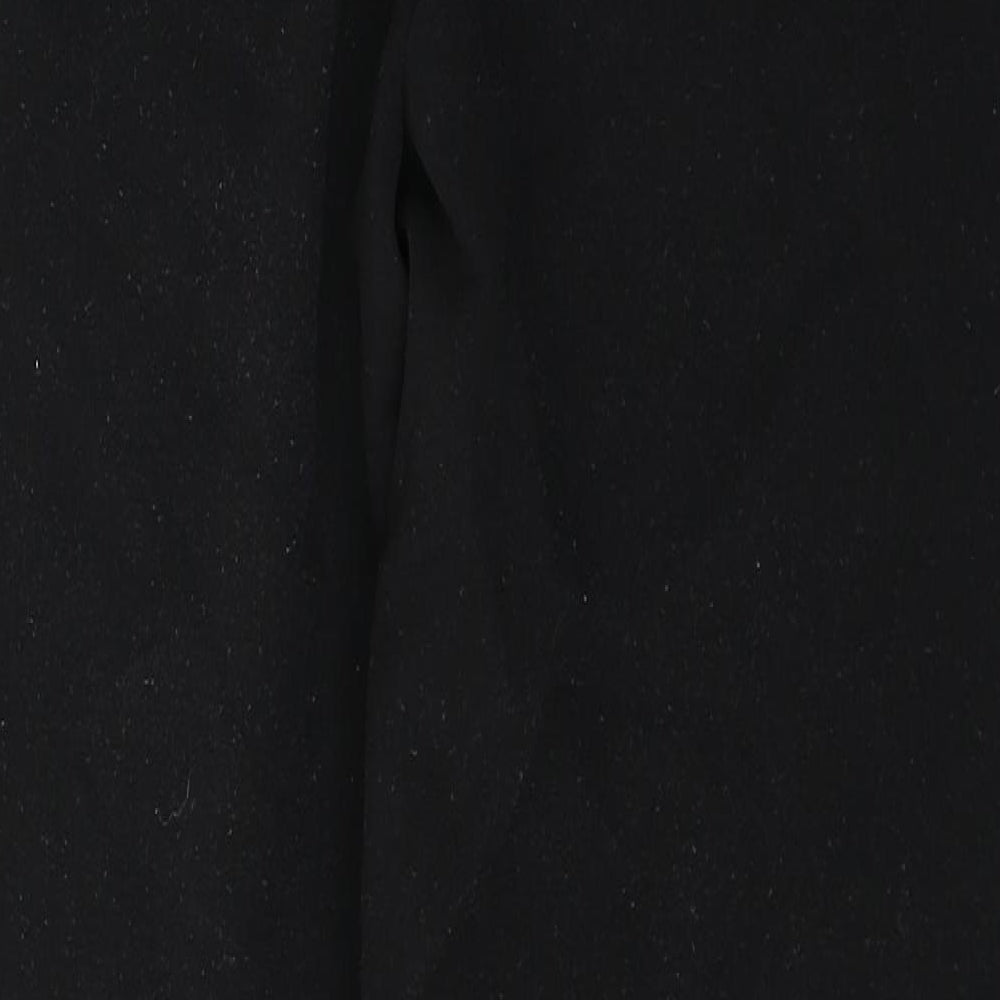 TU Womens Black Polyester Trousers Size 14 L28 in Regular Buckle