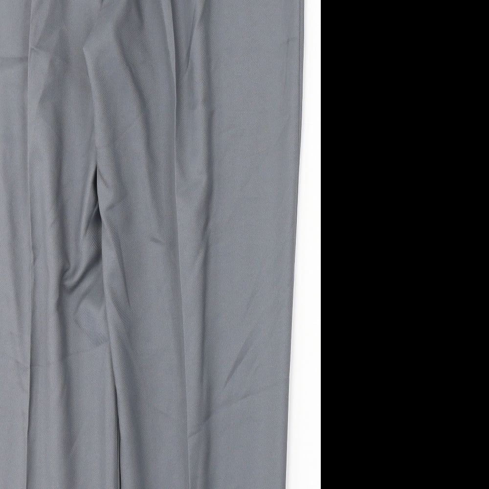 Amber Womens Grey Polyester Trousers Size 16 L27 in Regular