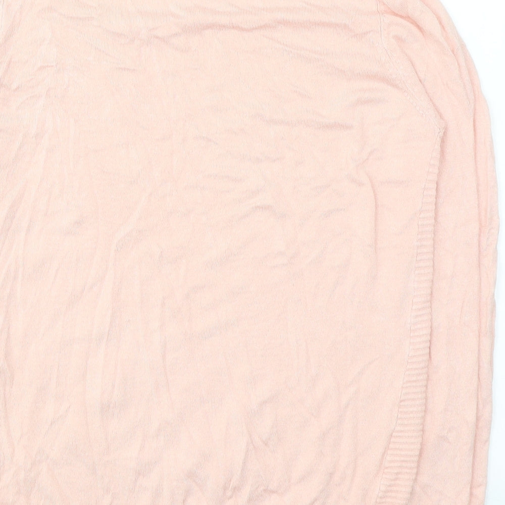 Select Womens Pink Viscose Jersey Blouse Size M Round Neck