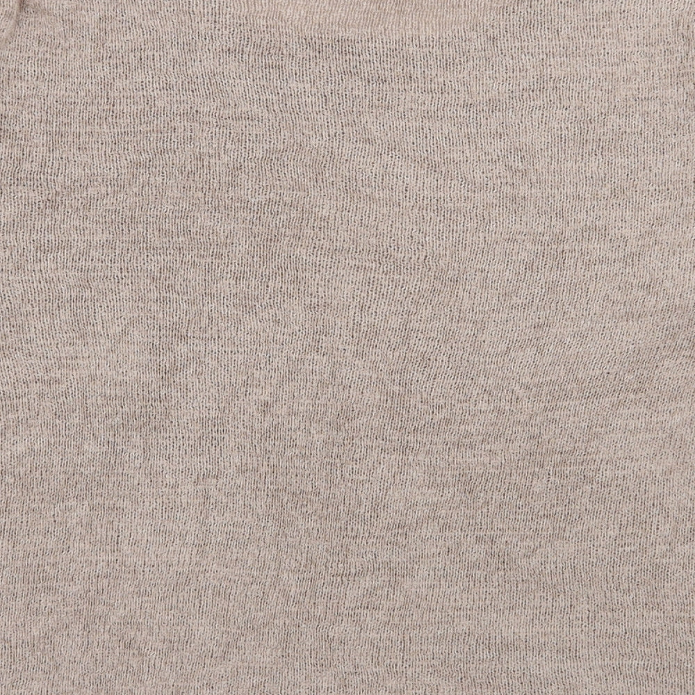 H&M Womens Beige Round Neck Acrylic Pullover Jumper Size S