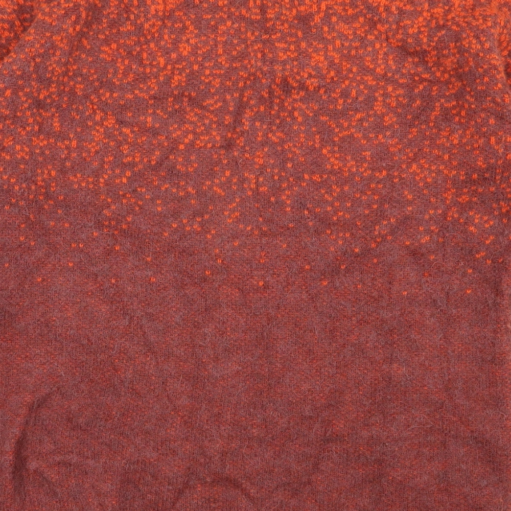 Selected Femme Womens Orange Round Neck Nylon Pullover Jumper Size XS