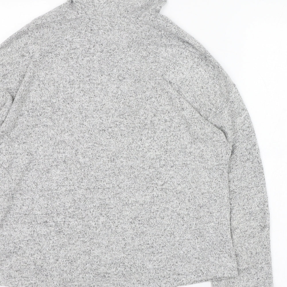 H&M Womens Grey Polyester Pullover Hoodie Size 4 Pullover