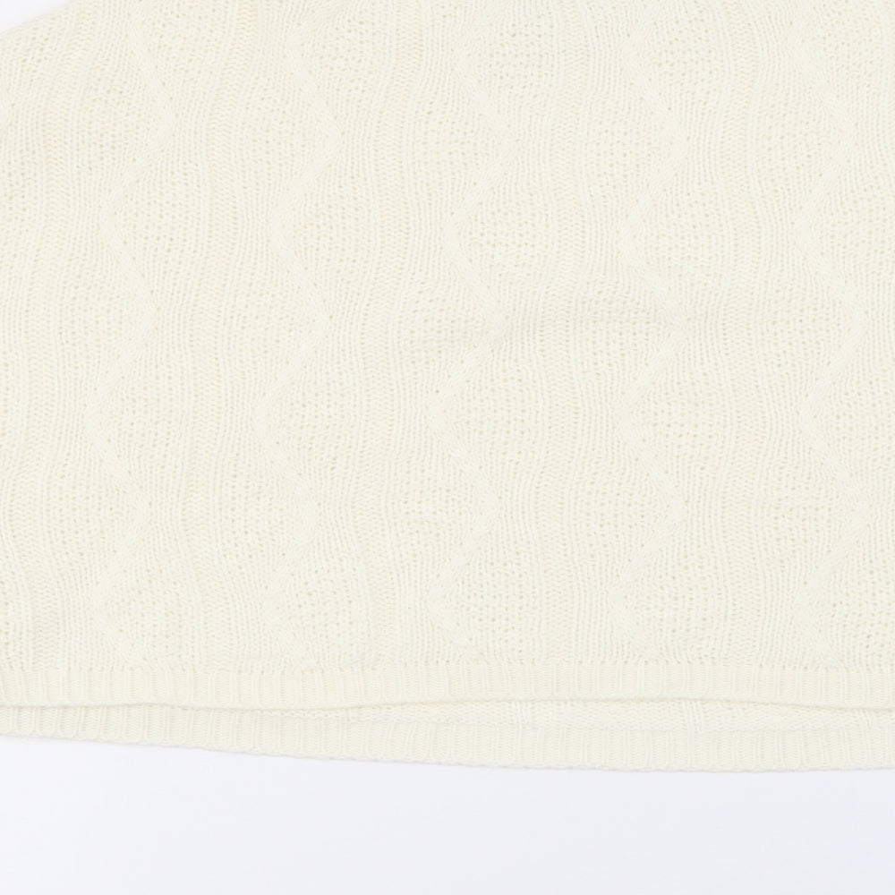 PRETTYLITTLETHING Womens Ivory Crew Neck Acrylic Pullover Jumper Size L