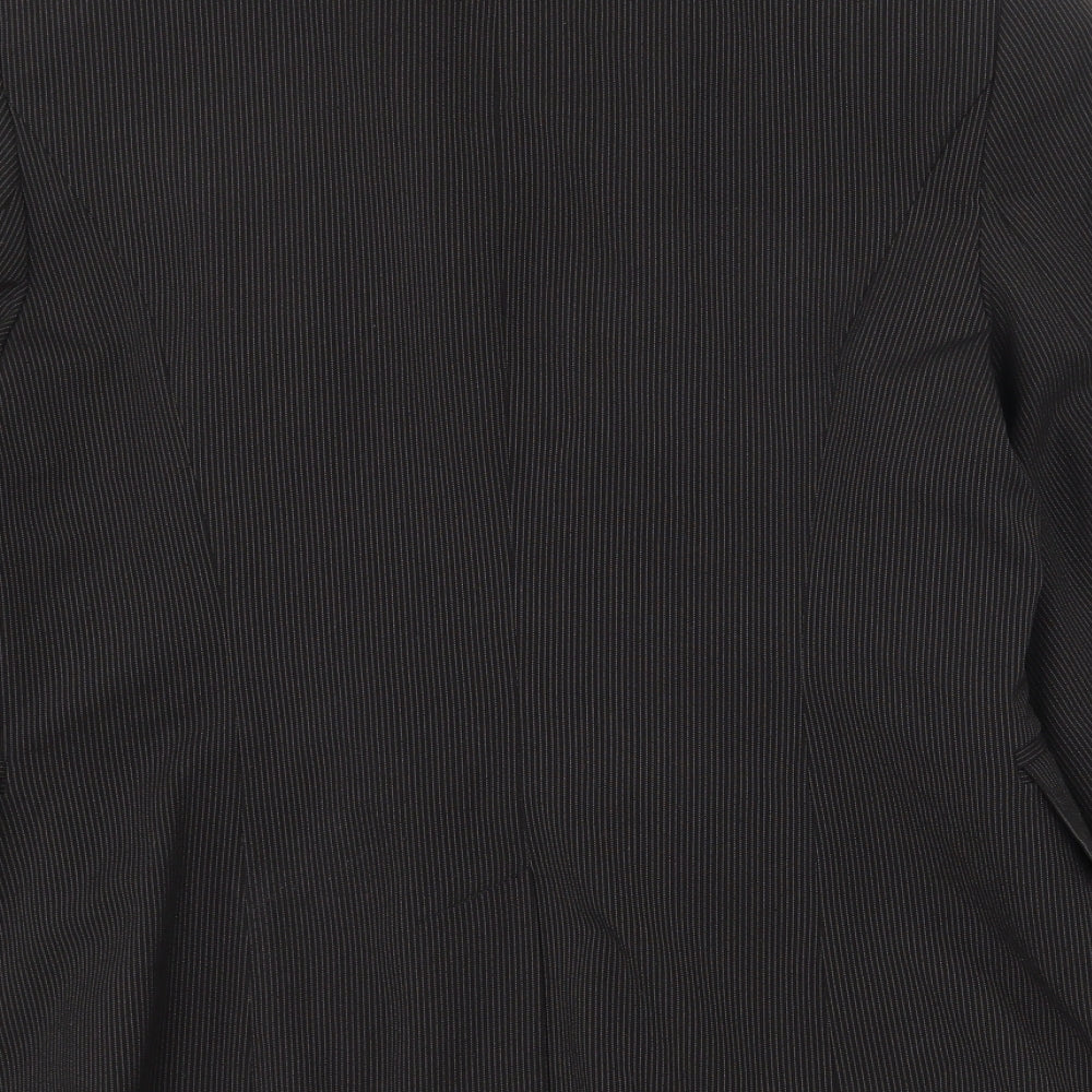 Simply Be Womens Black Striped Polyester Jacket Suit Jacket Size 14 - Shoulder pads