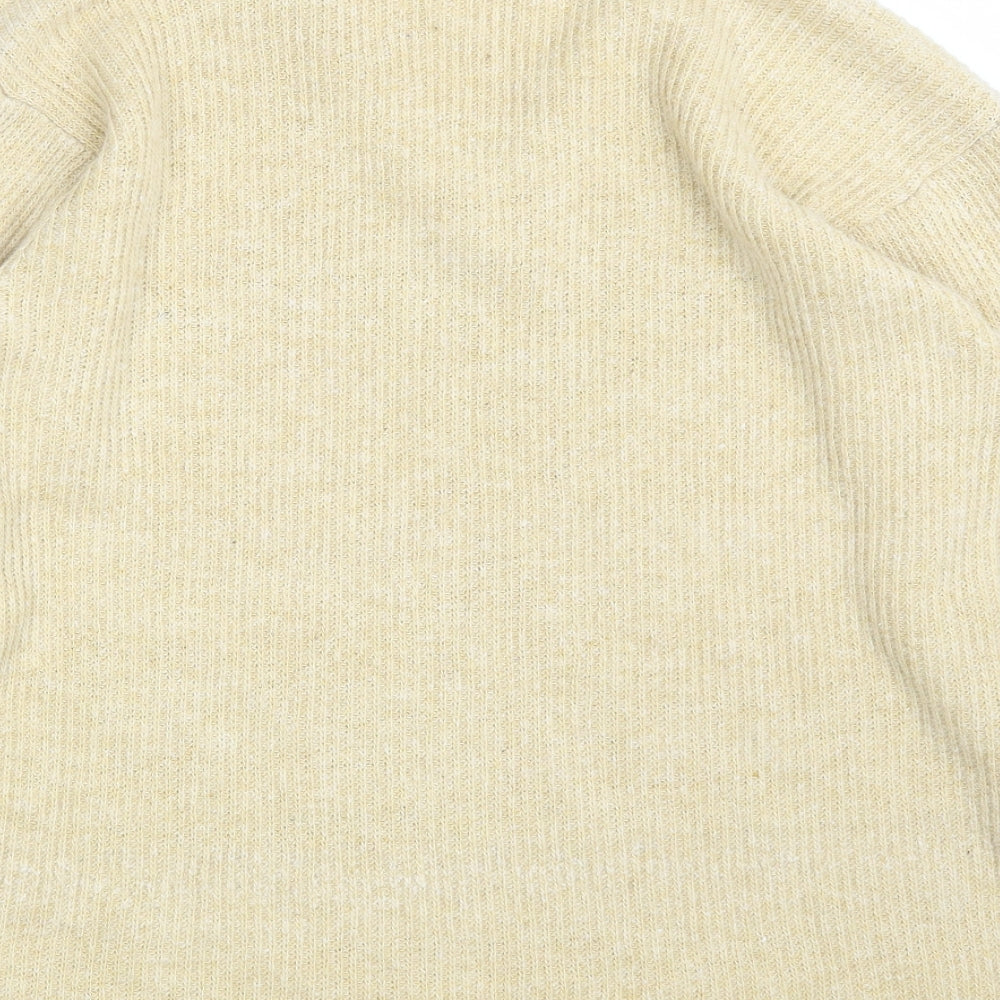 WICO Womens Yellow V-Neck Acrylic Pullover Jumper Size M
