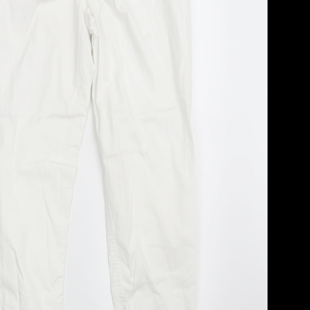 Originals Womens White Cotton Straight Jeans Size 10 L28 in Regular Zip